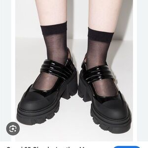 Ganni Women's Black Chunky Mary Jane Shoes